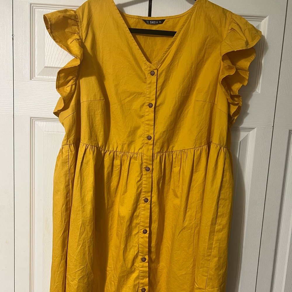 SHEIN cotton dress ruffle sleeve